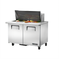 True 48-Inch Mega-Top 2-Door Sandwich/Salad Prep Table, Self-Contained R290, 18-Pan Capacity