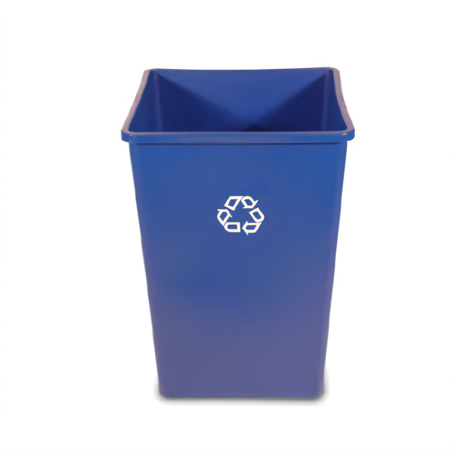 Product image #1 for Rubbermaid Commercial Products 35 Gallon Square Open-Top Recycling Container, Dark Blue