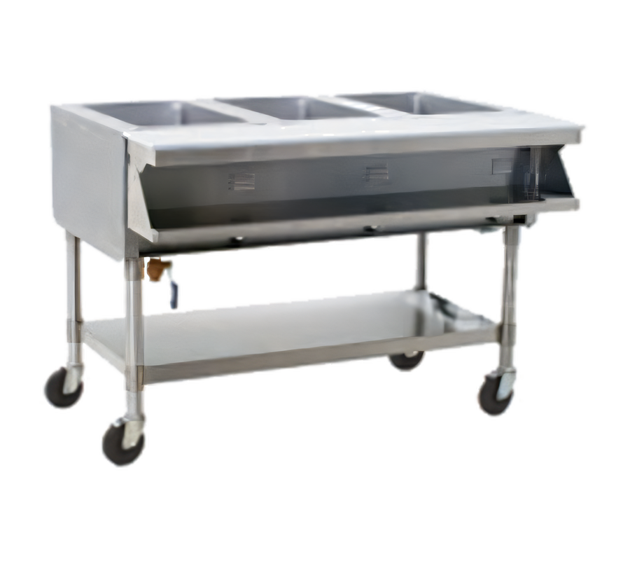Product image #1 for Portable Electric Sealed-Well Hot Food Table with 3 Wells, Open Base, 50-1/2 in. W x 32-1/4 in. D x 34 in. H, 208V