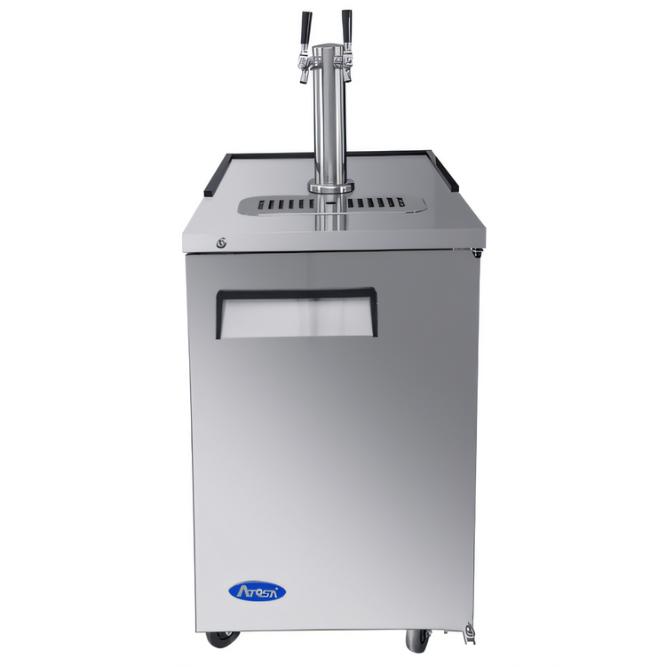 Product image #1 for Atosa 23-Inch Direct Draw Draft Beer Cooler, 1/2-Barrel Capacity, Dual Faucet Tower, Stainless Steel