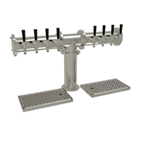 8-Faucet Countertop Air-Cooled Pipe Tee Draft Dispensing Tower, Mirror Finish