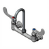 Thumbnail image #1 for T&S Brass 8-Inch Wall Mount Double Pantry Mixing Faucet with 3-5/8-Inch Swivel Gooseneck and 1.5 GPM Aerator