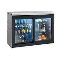Perlick SDBR48 Two-Section Remote Refrigerated Back Bar Storage Cabinet with Locking Sliding Glass Doors, 48 Inch Wide