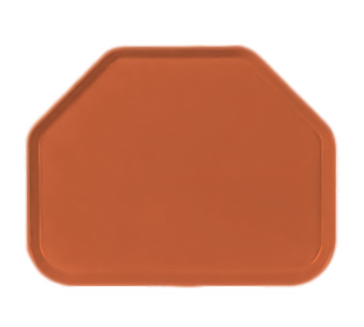 Product image #1 for Glasteel Trapezoid Fiberglass Cafeteria Tray, 18 x 14 Inches, Orange