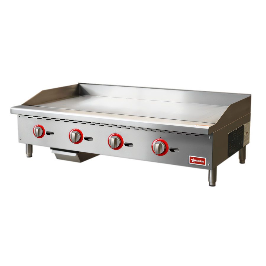 Product image #1 for Omcan 48-Inch Countertop Natural Gas Griddle with 4 Burners, 120,000 BTU