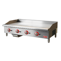 Omcan 48-Inch Countertop Natural Gas Griddle with 4 Burners, 120,000 BTU