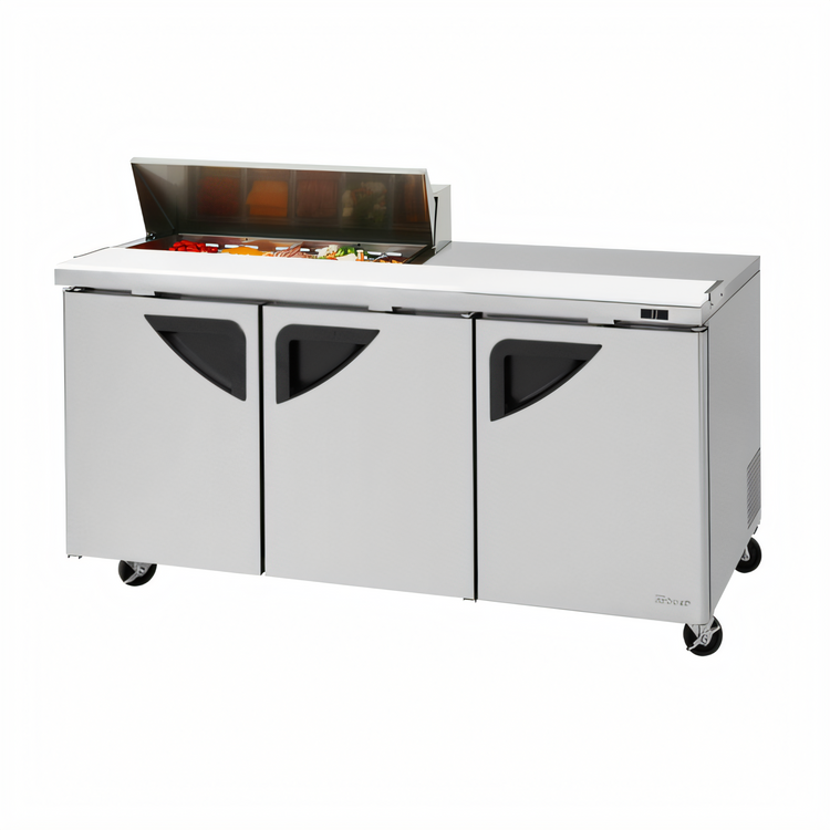 Product image #1 for Turbo Air Super Deluxe 72-5/8-Inch Three-Section Sandwich/Salad Prep Table with 10-Pan Opening