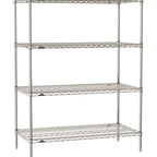 Thumbnail image #1 for Metro Super Erecta SE-1842S-63-S4 Stationary Starter Wire Shelving Unit, 42"W x 18"D x 63"H, 800 lb. capacity per shelf, 2000 lb. capacity per unit