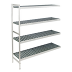 Thumbnail image #1 for Fermod Fermostock 4R38B71-E 4-Tier Perforated Polymer Shelving Add-On Unit, 71" H x 38" W x 18" D
