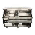 Thumbnail image #1 for Perlick Corporation Top Shelf MOBS-66TS-S 66-Inch Self-Contained Mobile Bar with Hand Sink, Ice Chest, Bottle Well & Speed Rail
