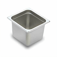 1/6 Size Solid Stainless Steel Steam Table Pan, 6-Inch Deep