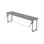 Thumbnail image #1 for Advance Tabco Sleek Shield NSG-15-3WELL 47-1/8-Inch Single-Sided Self-Service Adjustable Glass Food Shield with Stainless Steel Top Shelf