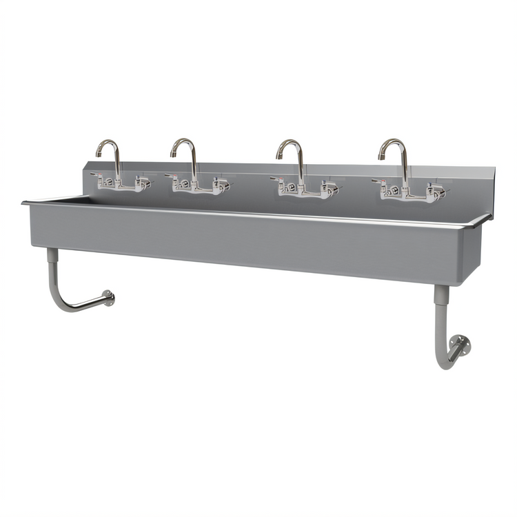 Product image #1 for Advance Tabco 80-Inch 4-Station Wall-Mounted Multiwash Hand Wash Sink with 4 Faucets