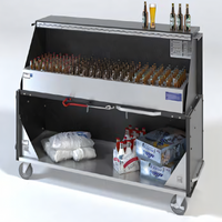 Dinex DXPPB560IBFFW Full Length Ice Bin Portable Bar with Cabinets, Frost White