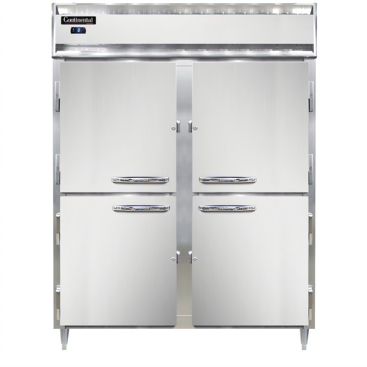 Product image #1 for Continental Refrigerator Designer Line 57"W Two-Section Shallow Depth Reach-In Freezer with Half-Height Solid Doors