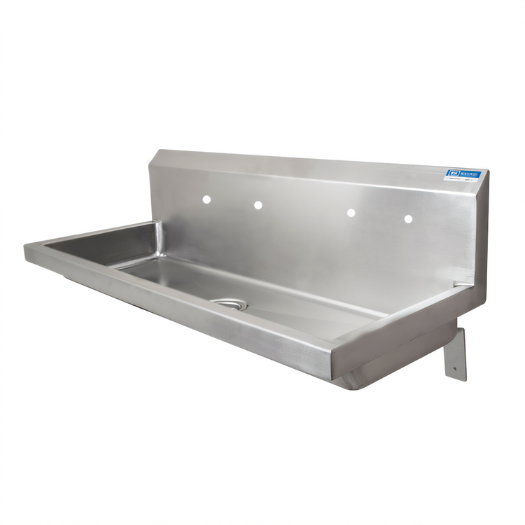 Product image #1 for BK Resources ADA Four-Station Wall-Mount Stainless Steel Handwash Sink, 96 Inch