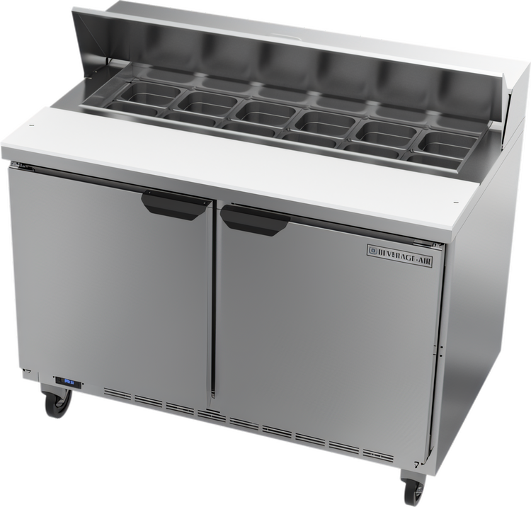 Product image #1 for Beverage Air SPE48HC-12 48-Inch Two-Section Sandwich Prep Table Refrigerator