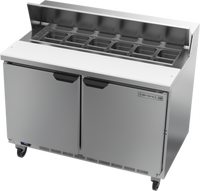 Beverage Air SPE48HC-12 48-Inch Two-Section Sandwich Prep Table Refrigerator