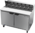 Thumbnail image #1 for Beverage Air SPE48HC-12 48-Inch Two-Section Sandwich Prep Table Refrigerator