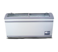 Omcan USA 17.7 Cu. Ft. Ice Cream Freezer with Sliding Curved Glass Doors