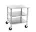 Thumbnail image #1 for Dinex 30 x 30-Inch Stainless Steel Utility Table with Open Base, 2 Shelves, and Casters