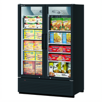 Turbo Air Super Deluxe 2-Section Glass Door Freezer Merchandiser, 42.1 Cu. Ft., Bottom-Mounted Self-Contained Refrigeration