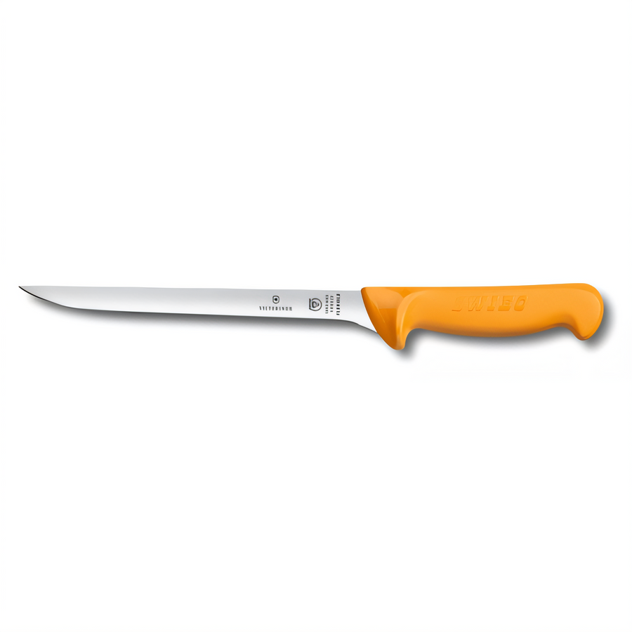 Product image #1 for Victorinox Swibo 8-Inch Normal-Edge Stamped Fish Filleting Knife with Orange Handle