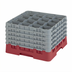 Thumbnail image #2 for Cambro Camrack Full Size 16-Compartment Glass Rack with 5 Soft Gray Extenders, Cranberry