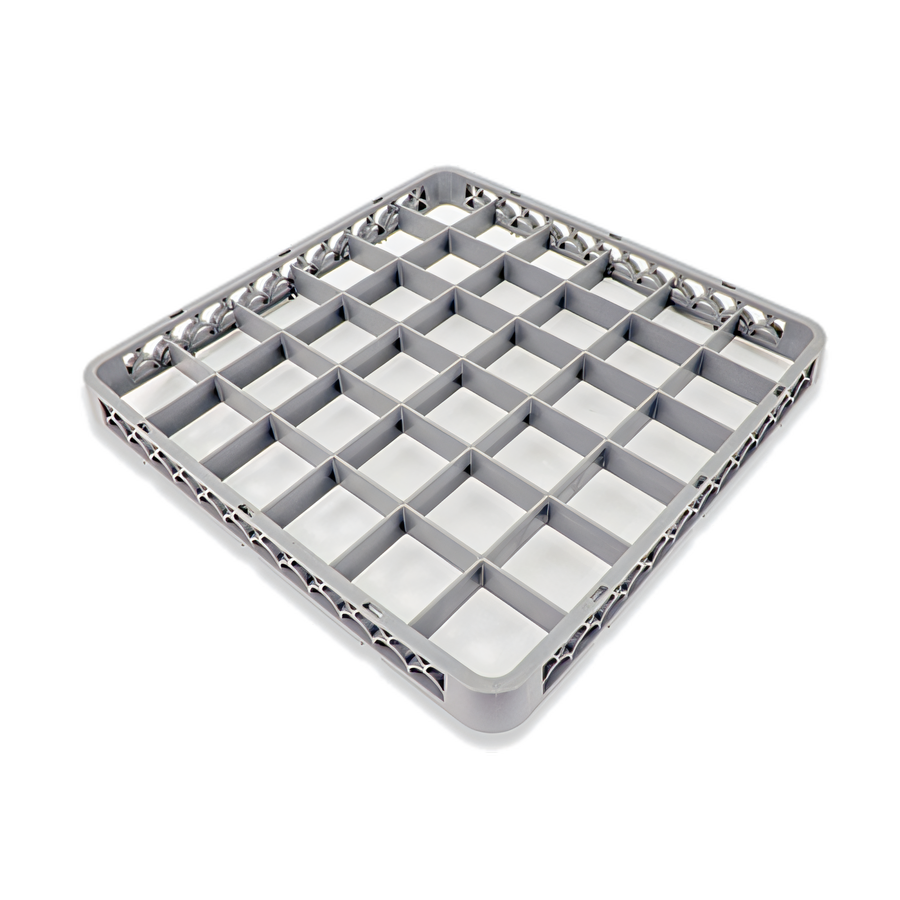 Product image #1 for Crestware 36-Compartment Gray Chemical-Resistant Polymer Dish & Glass Rack Extender