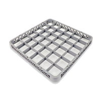 Crestware 36-Compartment Gray Chemical-Resistant Polymer Dish & Glass Rack Extender
