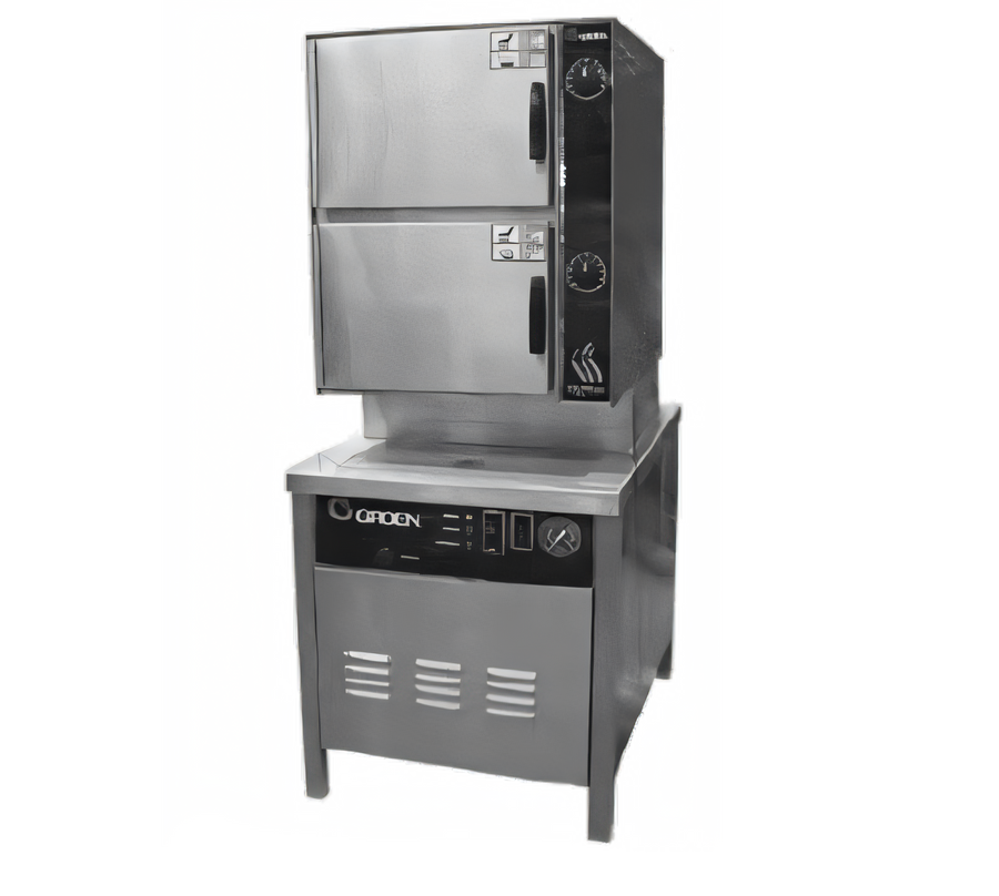Product image #1 for Groen HyPlus 2-Compartment 6-Pan Direct Steam Pressureless Steamer with 24-Inch Cabinet Base