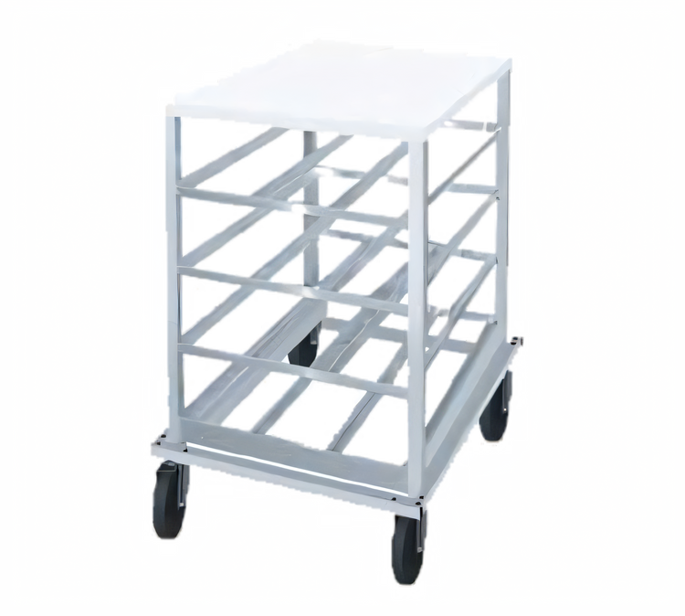 Product image #1 for Half-Size Low-Profile Mobile Poly Top Can Rack for #5 and #10 Cans
