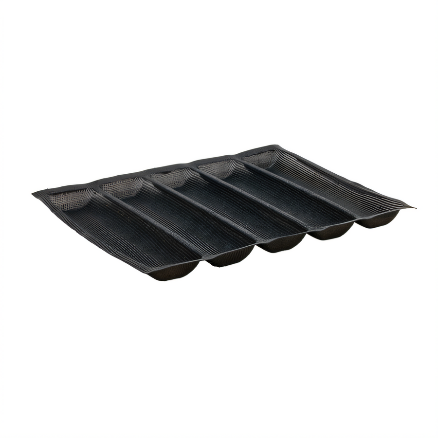 Product image #1 for Winco 18 x 13 Inch 5-Roll Silicone Baguette Bread Form, Black