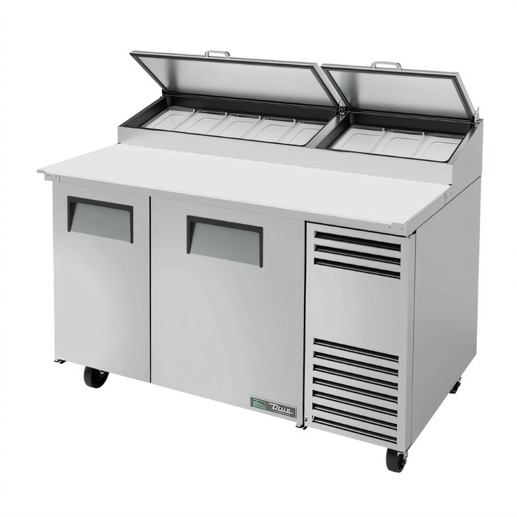 Product image #1 for True 60-1/4-Inch 2-Section Pizza Prep Table with Self-Contained Side-Mounted Refrigeration
