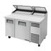 Thumbnail image #1 for True 60-1/4-Inch 2-Section Pizza Prep Table with Self-Contained Side-Mounted Refrigeration