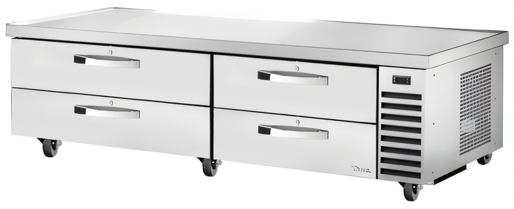 Product image #1 for True 84-Inch Wide Refrigerated Chef Base with 4 Locking Drawers, Stainless Steel