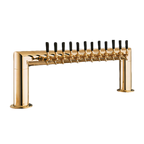Thumbnail image #1 for Perlick Corporation 4009-12BTF Pass-Thru Countertop Glycol-Cooled Draft Beer Tower, 12-Faucet, Dual-Column, Brass Finish