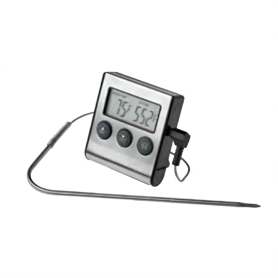 Product image #1 for Winco Digital Roasting Thermometer with 6-Inch Probe, Timer, Stand, and Magnet