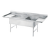 Thumbnail image #1 for Advance Tabco 3-Compartment Meat & Platter Sink with Dual Drainboards, Open Frame Base, and 8-1/2-Inch Backsplash