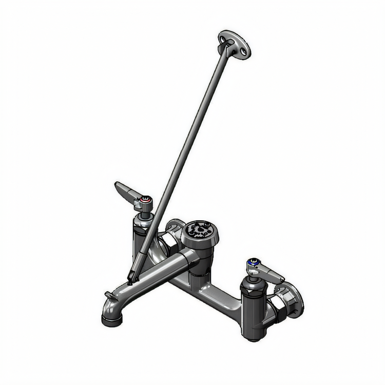 Product image #1 for T&S Brass 8-Inch Wall Mount Service Sink Mixing Faucet with Vacuum Breaker