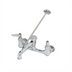 Thumbnail image #1 for T&S Brass 8-Inch Centers Wall-Mount Service Sink Faucet with Vacuum Breaker Nozzle and Pail Hook, Polished Chrome