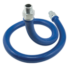 Thumbnail image #1 for Dormont Manufacturing Dormont Blue Hose 1650BP48BX Moveable Gas Connector Hose, 1/2-Inch ID x 48-Inch, Stainless Steel Braid, Blue PVC