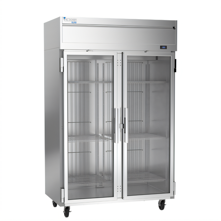 Product image #1 for Victory Elite VEFSA-2D-GD-HC Two-Section Reach-In Glass Door Freezer with V-Core Technology
