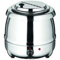 Winco ESW-70 10 Qt Electric Countertop Soup Warmer with Hinged No-Drip Lid