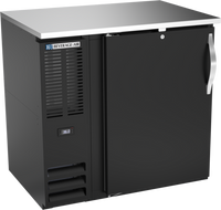 Beverage-Air One-Section Back Bar Refrigerator with Solid Door, 36-Inch Wide, Self-Contained Side-Mounted Refrigeration