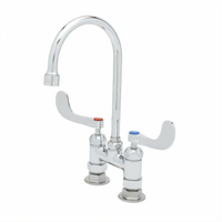 T&S Brass B-0325-CR-WH4 Double Pantry Deck-Mount Faucet with 5-3/4