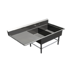 Thumbnail image #1 for John Boos Pro-Bowl 2PB2028-1D20L 2-Compartment Sink with Left Drainboard, 16-Gauge 300-Series Stainless Steel