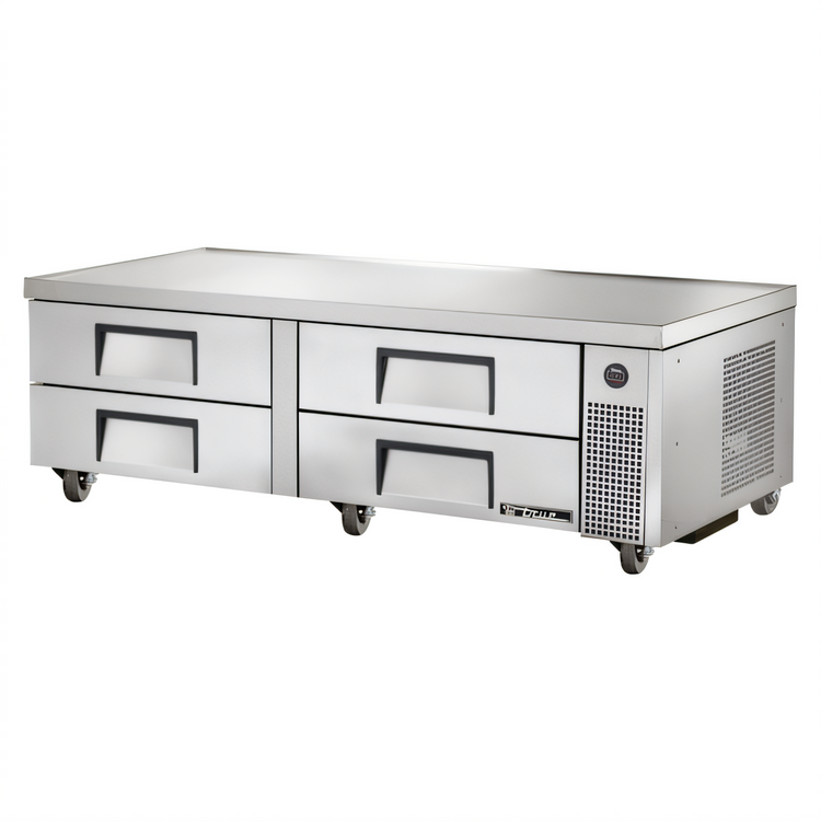 Product image #1 for True 72.38 Inch 4-Drawer Refrigerated Chef Base with Side-Mounted Compressor and Stainless Steel Top