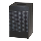 Thumbnail image #1 for Rubbermaid Commercial Products Silhouette FGSC18EPLTBK 20-Gallon Square Open-Top Steel Bathroom Receptacle, Black, Plastic Rigid Liner