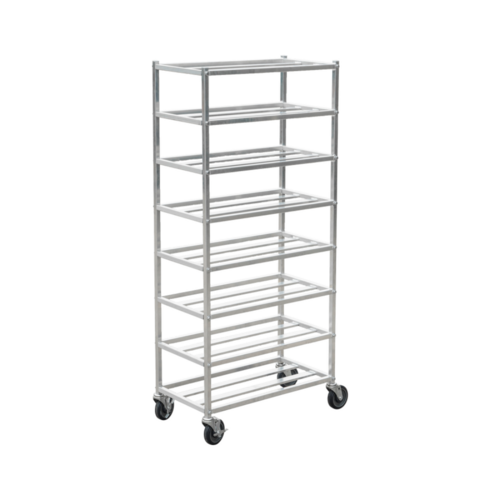 Product image #1 for Universal Aluminum Restaurant Rack with 8 Fixed Slides for 10 x 30 or 12 x 30 Platters, 32-1/2 x 16 x 70-11/16 Inches
